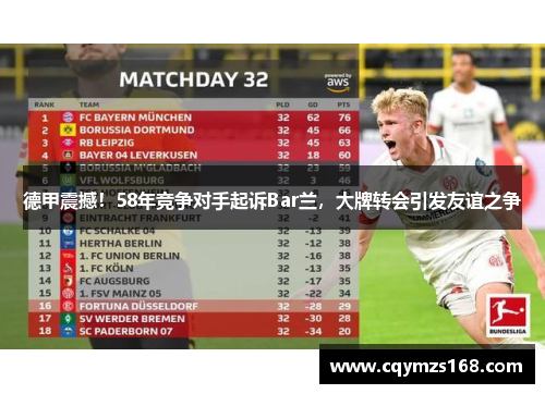 德甲震撼！58年竞争对手起诉Bar兰，大牌转会引发友谊之争
